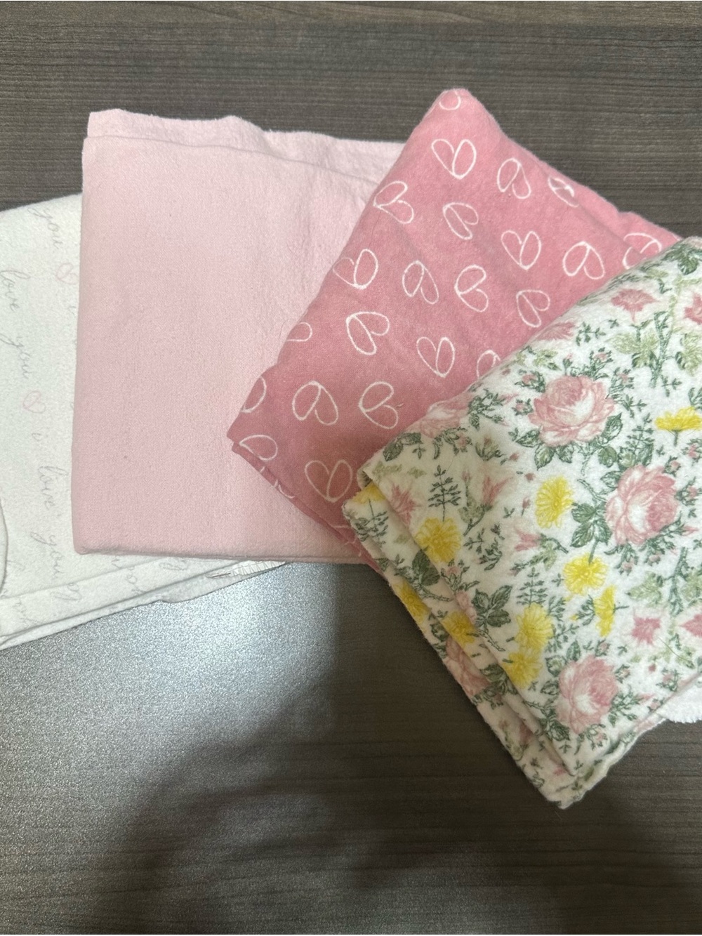 Set of Pink & Floral Receiving Blankets